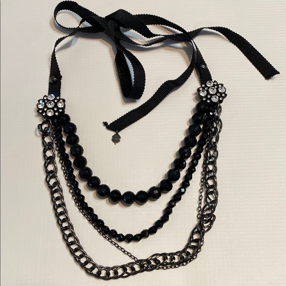 Lucky Brand Black Layered Necklace with Beads - Picture 5 of 6